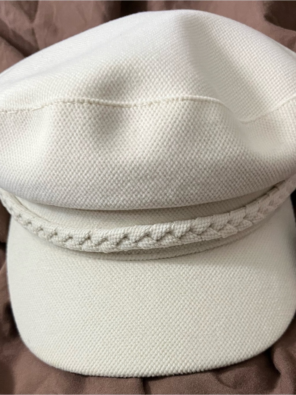 Off-White Textured Baker/Greek Fisher Cap
